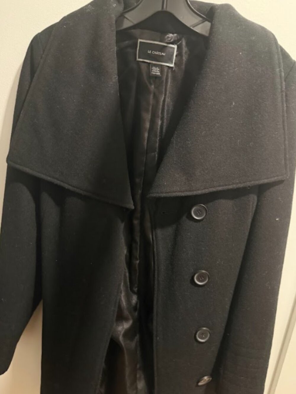 Le Chateau midi black trench coat